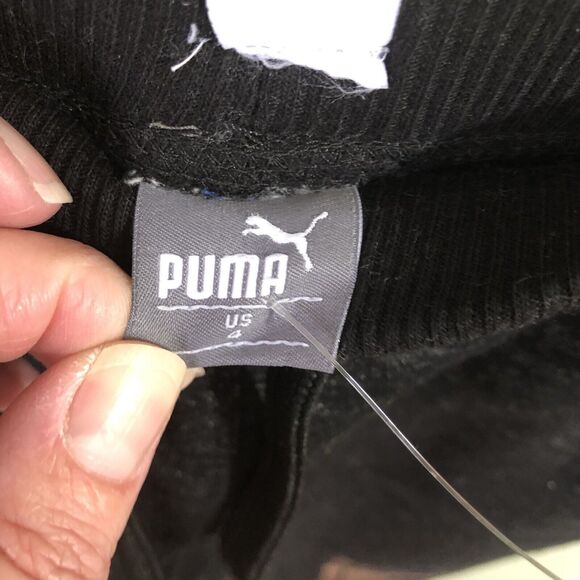 Puma Original Sportswear Boys Jogger Sweatpants Black Size 4 Gold Lettering - Picture 4 of 7